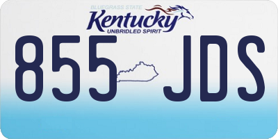 KY license plate 855JDS