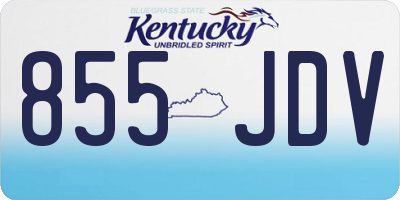 KY license plate 855JDV