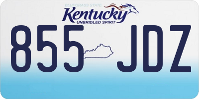 KY license plate 855JDZ