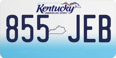KY license plate 855JEB