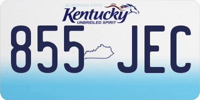 KY license plate 855JEC