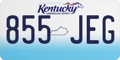 KY license plate 855JEG