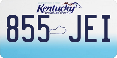 KY license plate 855JEI