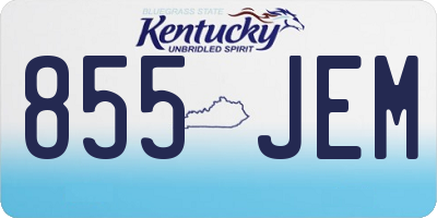 KY license plate 855JEM