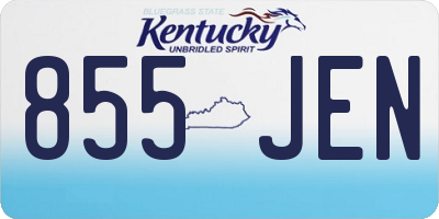 KY license plate 855JEN