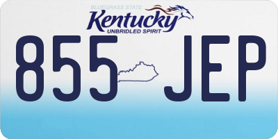 KY license plate 855JEP