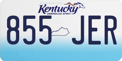 KY license plate 855JER