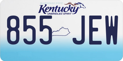 KY license plate 855JEW