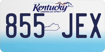 KY license plate 855JEX