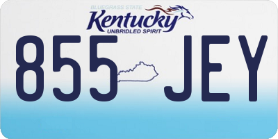 KY license plate 855JEY