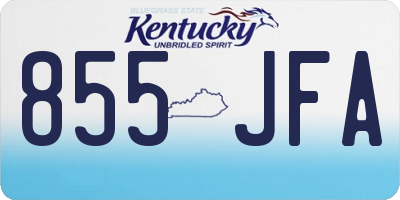 KY license plate 855JFA