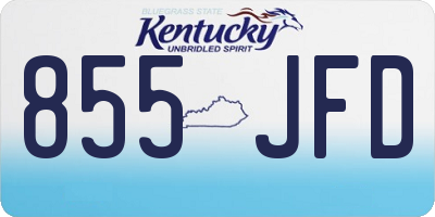 KY license plate 855JFD