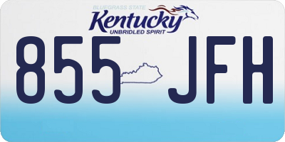 KY license plate 855JFH