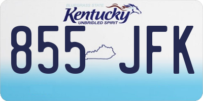 KY license plate 855JFK