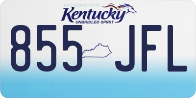 KY license plate 855JFL