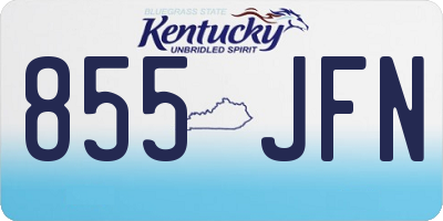 KY license plate 855JFN