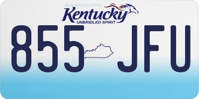 KY license plate 855JFU