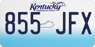 KY license plate 855JFX