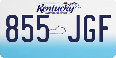 KY license plate 855JGF