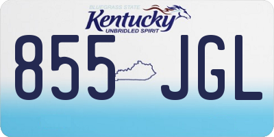 KY license plate 855JGL
