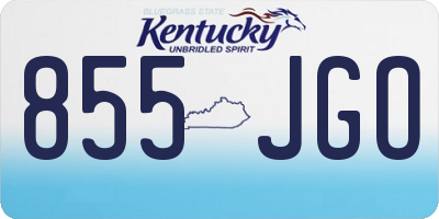 KY license plate 855JGO