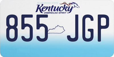 KY license plate 855JGP