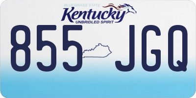 KY license plate 855JGQ