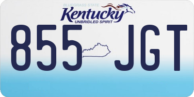 KY license plate 855JGT