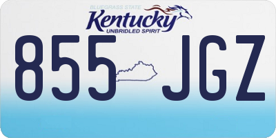 KY license plate 855JGZ