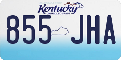 KY license plate 855JHA