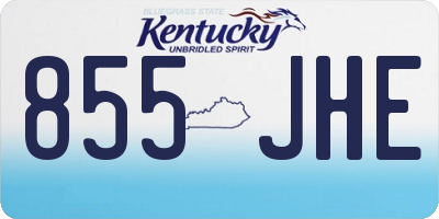 KY license plate 855JHE