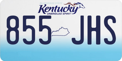 KY license plate 855JHS