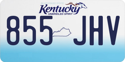 KY license plate 855JHV