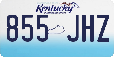 KY license plate 855JHZ