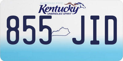 KY license plate 855JID