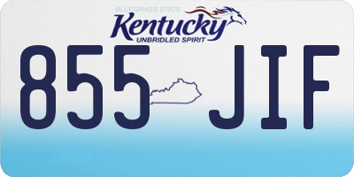 KY license plate 855JIF