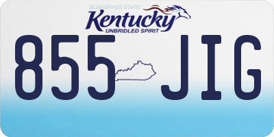KY license plate 855JIG