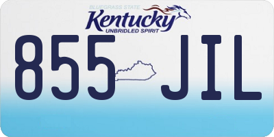 KY license plate 855JIL