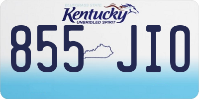 KY license plate 855JIO