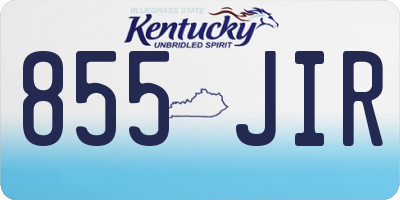 KY license plate 855JIR