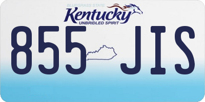 KY license plate 855JIS