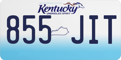 KY license plate 855JIT