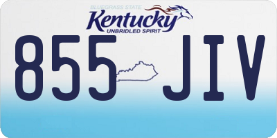 KY license plate 855JIV