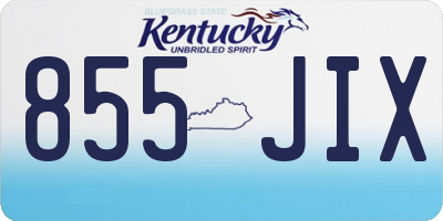 KY license plate 855JIX