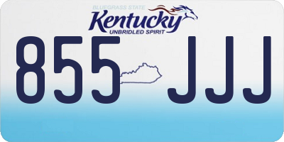 KY license plate 855JJJ