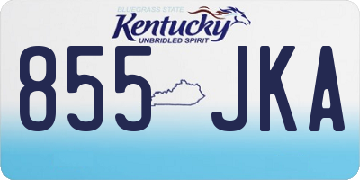 KY license plate 855JKA