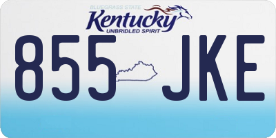 KY license plate 855JKE