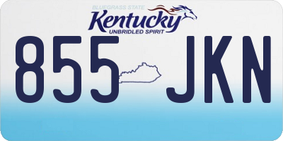 KY license plate 855JKN