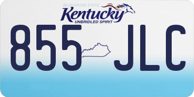 KY license plate 855JLC