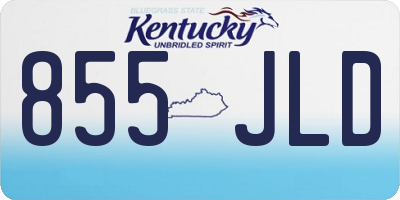 KY license plate 855JLD